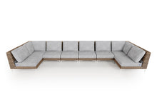 Load image into Gallery viewer, Brown Wicker Outdoor U Sectional - 8 Seat

