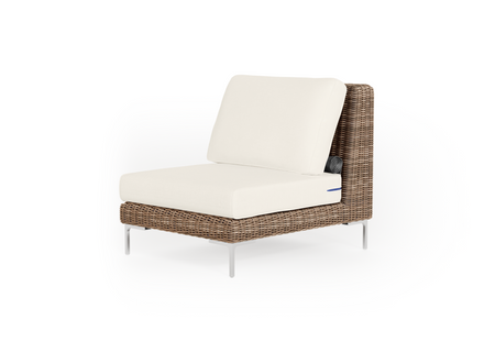 Brown Wicker Outdoor Armless Chair