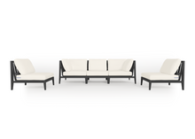 Load image into Gallery viewer, Charcoal Aluminium Outdoor Sofa with Armless Chairs - 5 Seat
