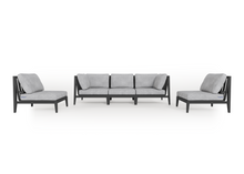 Load image into Gallery viewer, Charcoal Aluminium Outdoor Sofa with Armless Chairs - 5 Seat
