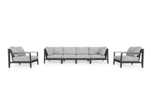 Load image into Gallery viewer, Charcoal Aluminium Outdoor Sofa with Armchairs - 6 Seat
