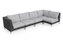 Load image into Gallery viewer, Black Wicker Outdoor L Sectional - 5 Seat
