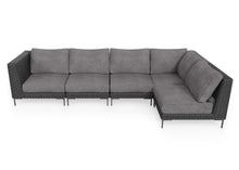 Load image into Gallery viewer, Black Wicker Outdoor L Sectional - 5 Seat
